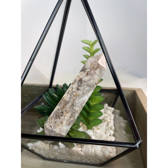 Quartz and dream amethyst double terminated polished point / wand crystal - Picture 2 of 8